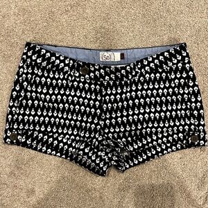 SO Women's High Waist Black and White Shorts